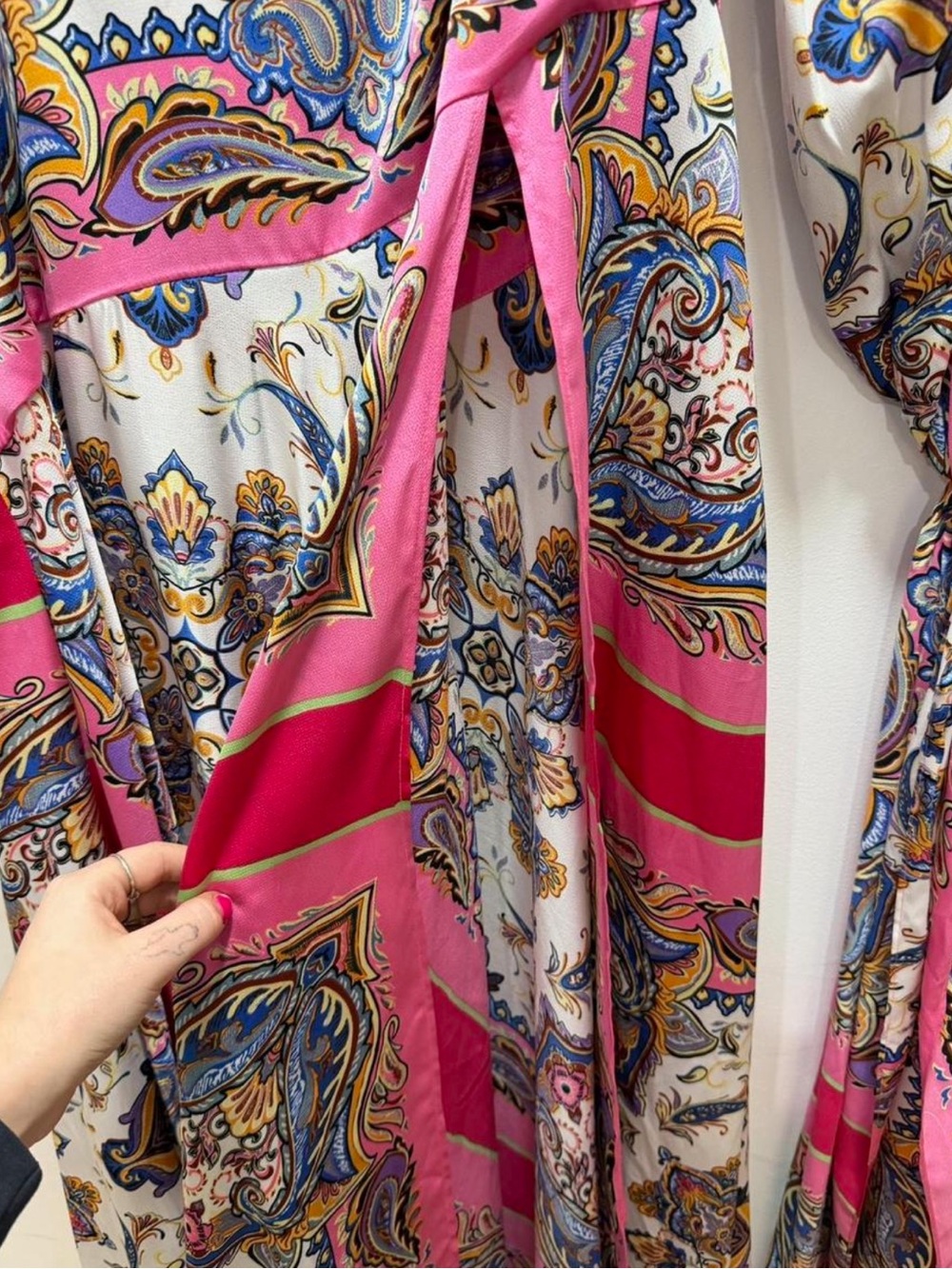 Bronx and Banco Pink Paisley Halter Cutout Maxi Dress - Picture 3 of 5